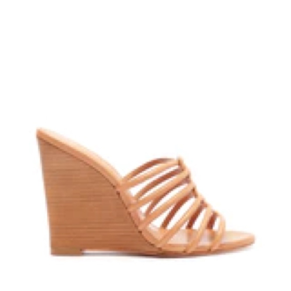 SCHUTZ Octavia Wedge calf leather honey peach